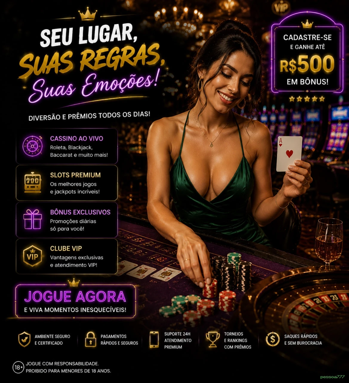 Bônus de boas-vindas pessoa777